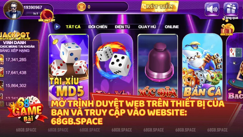 Các bước đăng nhập 68 Game Bài qua trang 68gamebai.mx